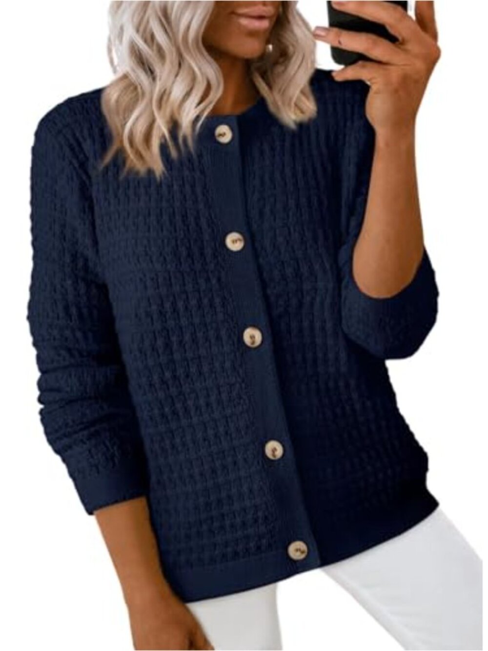 Lightweight Open Front Cable Knit Cardigan